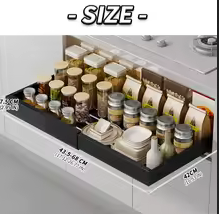 Expandable Pull Out Cabinet Organizer, Slide Out Drawers, Fixed With Adhesive,Expandable Cabinet Pull Out Shelves For Kitchen