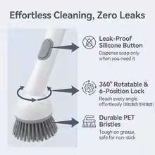 【New style】Soap Dispensing Dish Brush Set With 6 Adjustable Angles No-Leak Kitchen Scrub Brush With Holder And Silicone Scraper