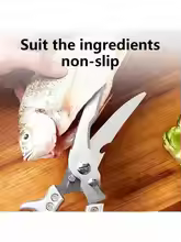 1PC Anti-Slip Grip Kitchen Shears,Cutting Meat Turkey Fish Vegetable Stainless Steel Scissors Anti-Slip Scissors Kitchen Utensil