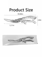 1PC Anti-Slip Grip Kitchen Shears,Cutting Meat Turkey Fish Vegetable Stainless Steel Scissors Anti-Slip Scissors Kitchen Utensil