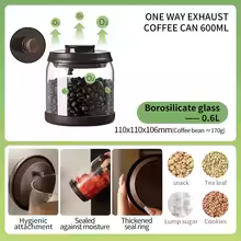 Coffee Beans Vacuum Sealed Tank Transparent Glass Food Storage Jars Household Moisture-proof Air Extraction Airtight Container