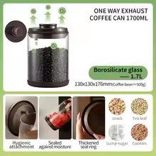 Coffee Beans Vacuum Sealed Tank Transparent Glass Food Storage Jars Household Moisture-proof Air Extraction Airtight Container