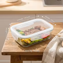 White High Borosilicate Glass Food Storage Containers with Lids,Leak-Proof Locking Lids & Airtight Seal,Microwave Safe-Remove