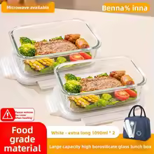 White High Borosilicate Glass Food Storage Containers with Lids,Leak-Proof Locking Lids & Airtight Seal,Microwave Safe-Remove