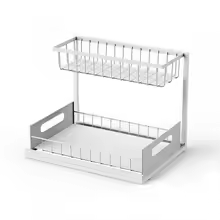 Under Sink Organizer, Pull Out Cabinet Organizer 2 Tier Slide Out Sink Shelf Cabinet Storage Shelves, Under Sink Storage