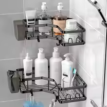 No Drilling Stainless Steel Triangle Double Layer Shelf for Bathroom Balcony Kitchen Corner Storage Space Saving Durable Design